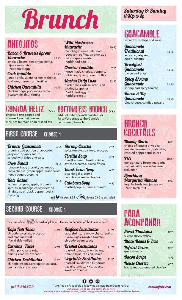 Cantina Feliz - Fort Washington, PA menu_pic