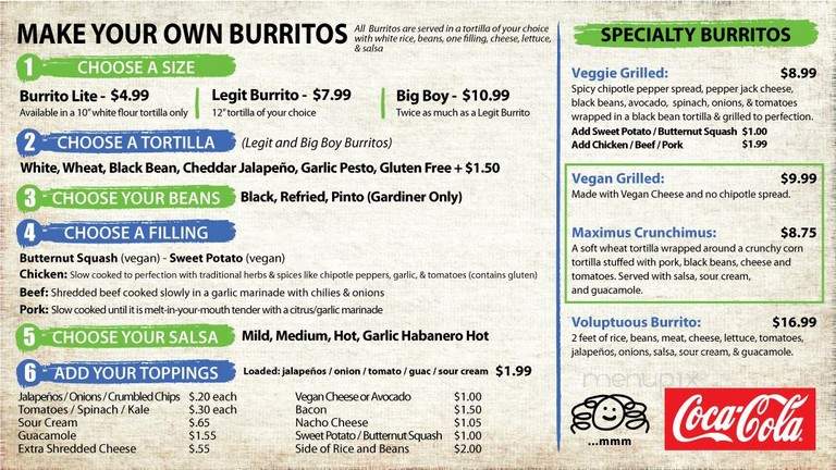 Lisa's Legit Burritos - Gardiner, ME menu_pic