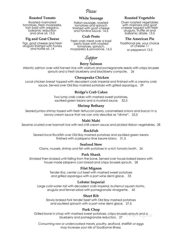 Bridges Restaurant - Grasonville, MD menu_pic