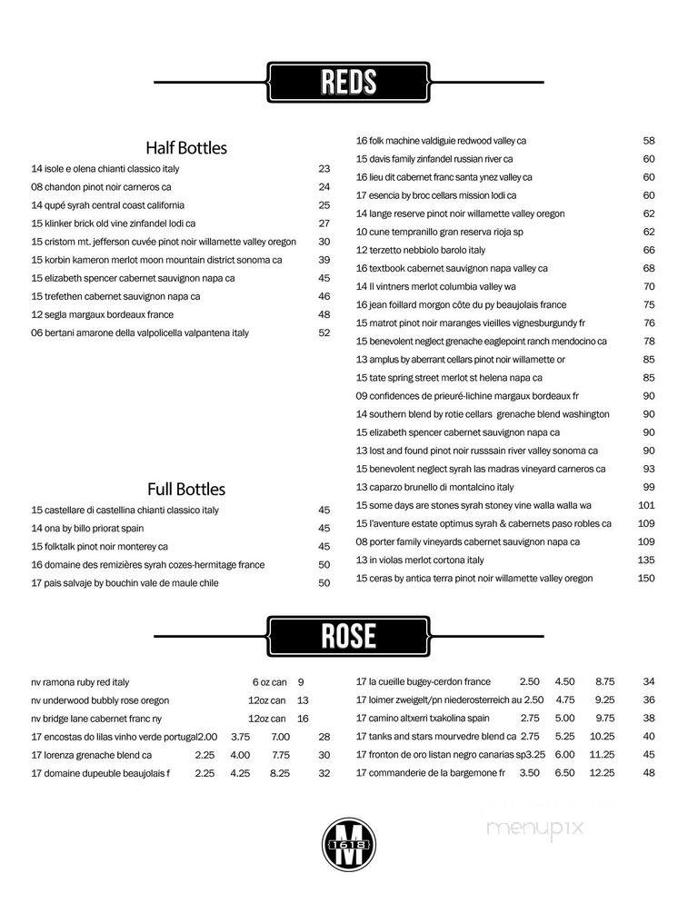 1618 Wine Lounge - Greensboro, NC menu_pic