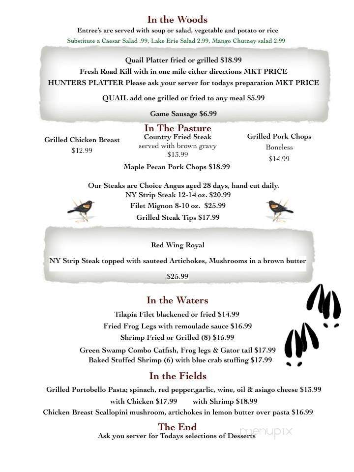 Red Wing Restaurant - Groveland, FL menu_pic