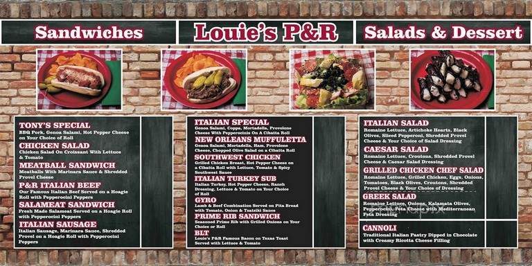 Louie's P and R Deli - Herrin, IL menu_pic