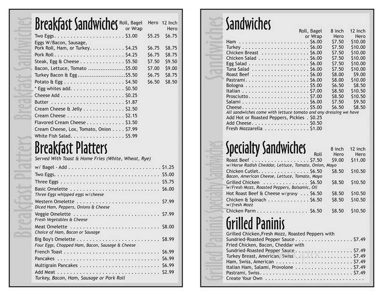 Bagel Bistro - Hightstown, NJ menu_pic