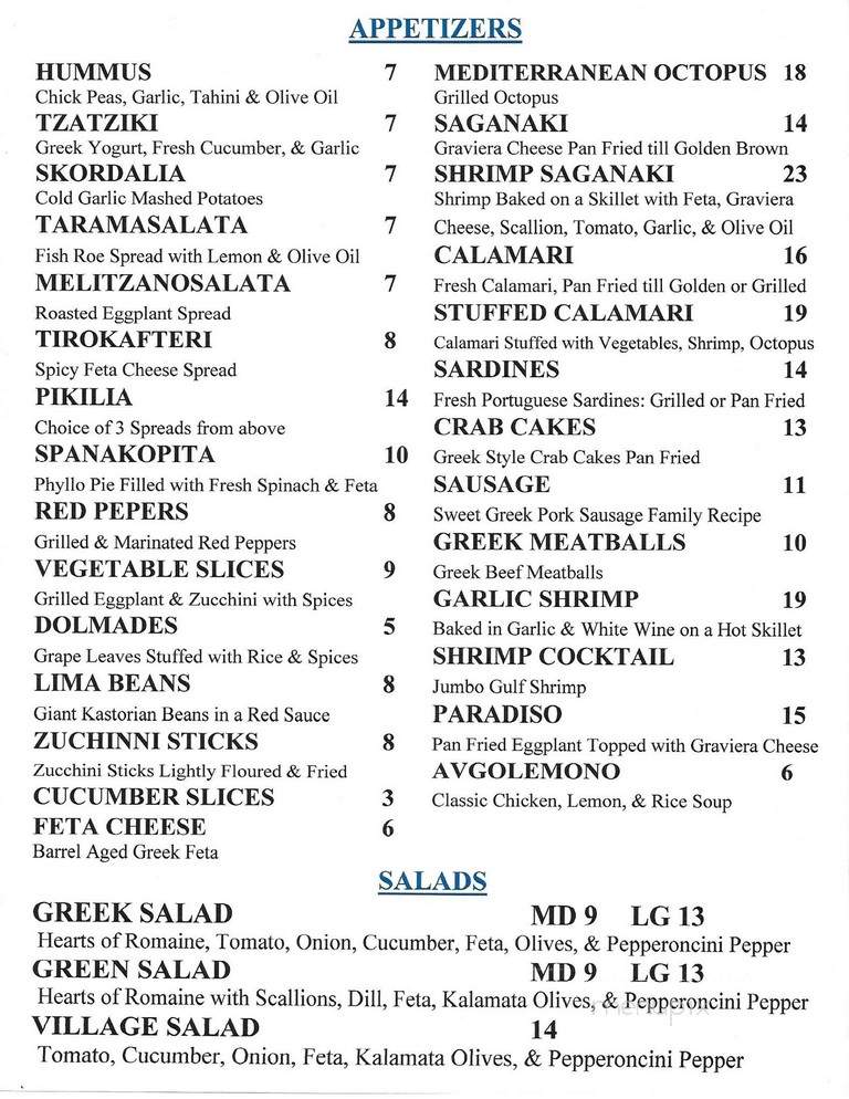 Neraki Greek Mediterranean Grill - Huntington, NY menu_pic