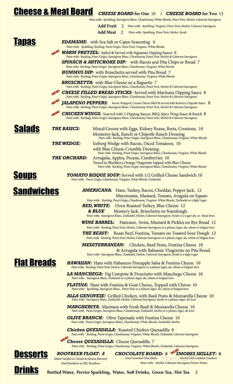 Idyll AWhile - Wine Shoppe Bistro - Idyllwild, CA menu_pic