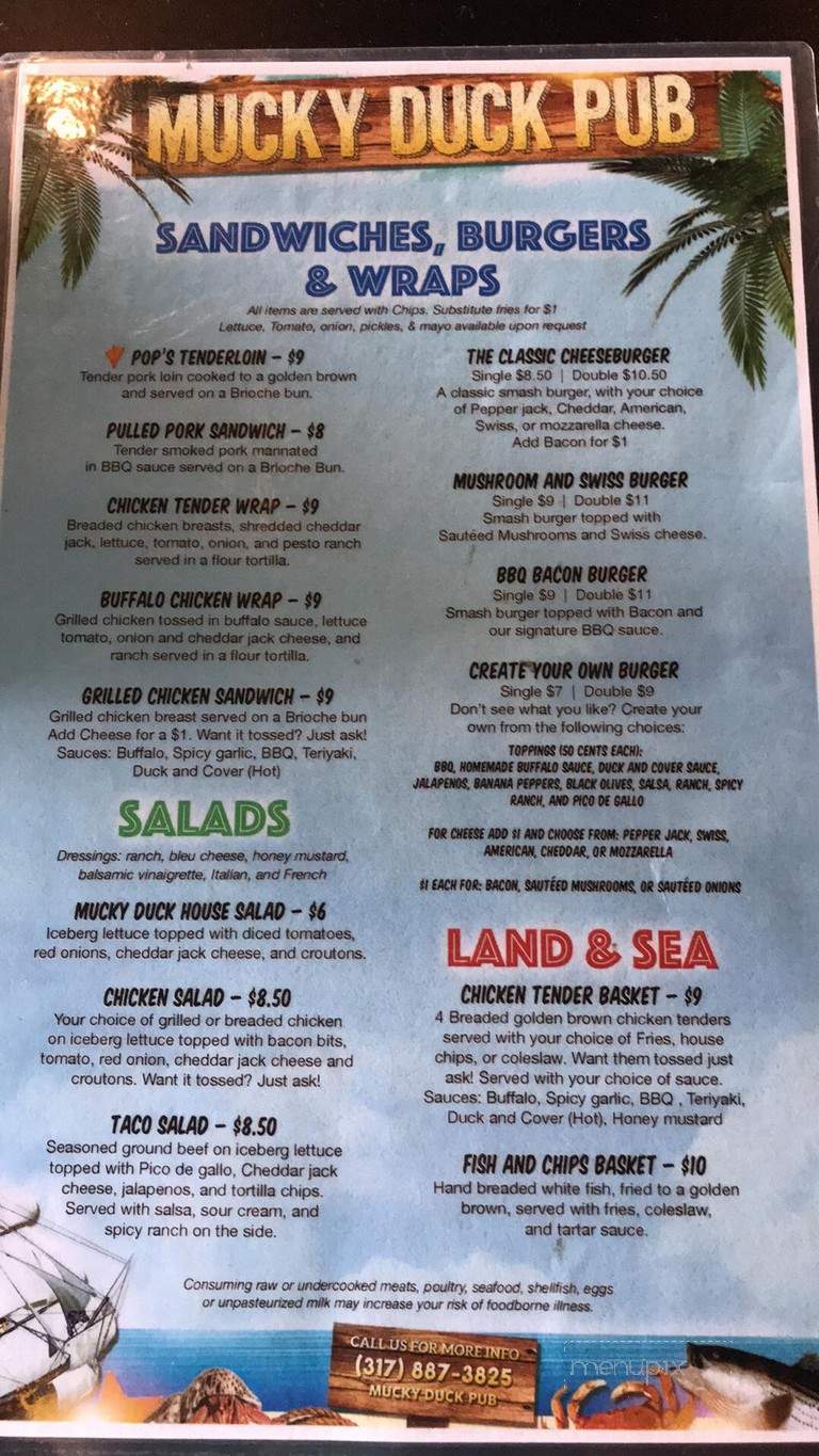 The Mucky Duck Pub - Indianapolis, IN menu_pic
