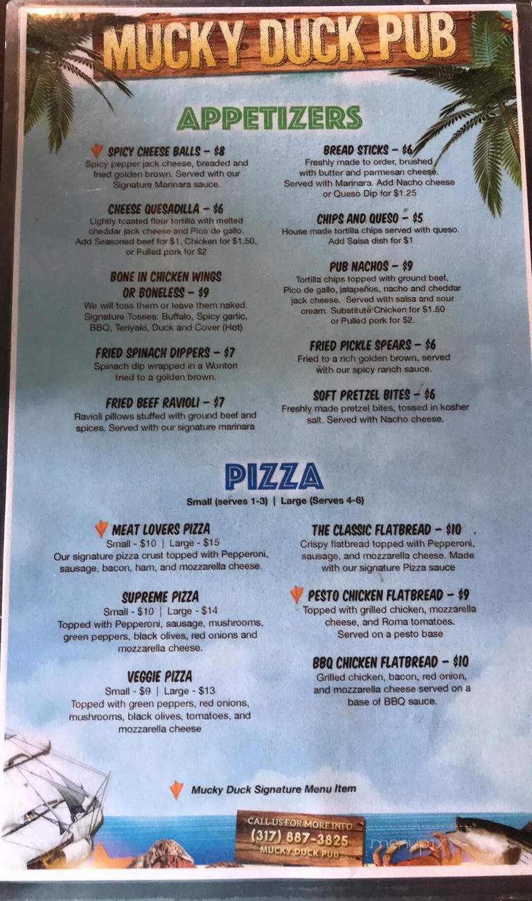 The Mucky Duck Pub - Indianapolis, IN menu_pic