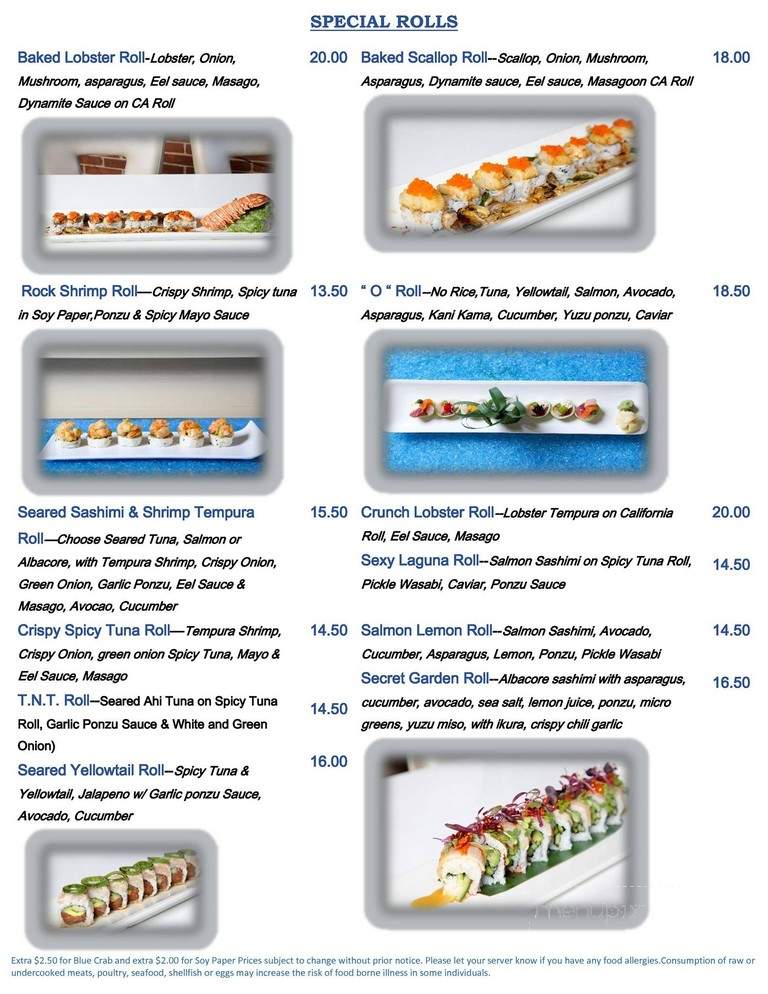 O Fine Japanese Cuisine - Irvine, CA menu_pic