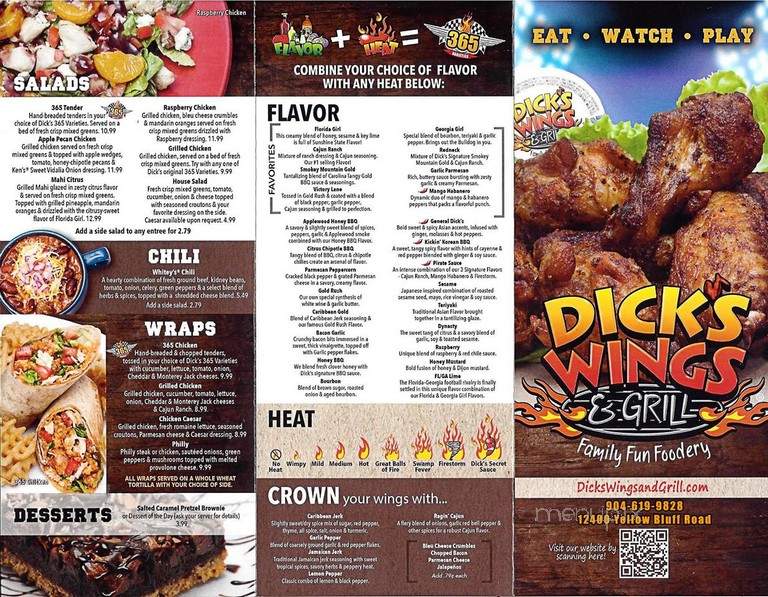 Menu of Dicks Wings and Grill North Jacksonville in Jacksonville, FL 32226