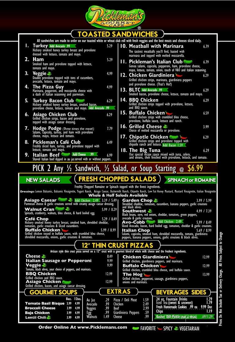 Pickleman's Gourmet Cafe - Lawrence, KS menu_pic