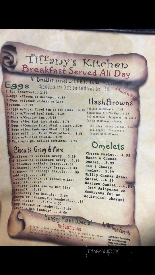 Tiffany's Kitchen - Lithia Springs, GA menu_pic