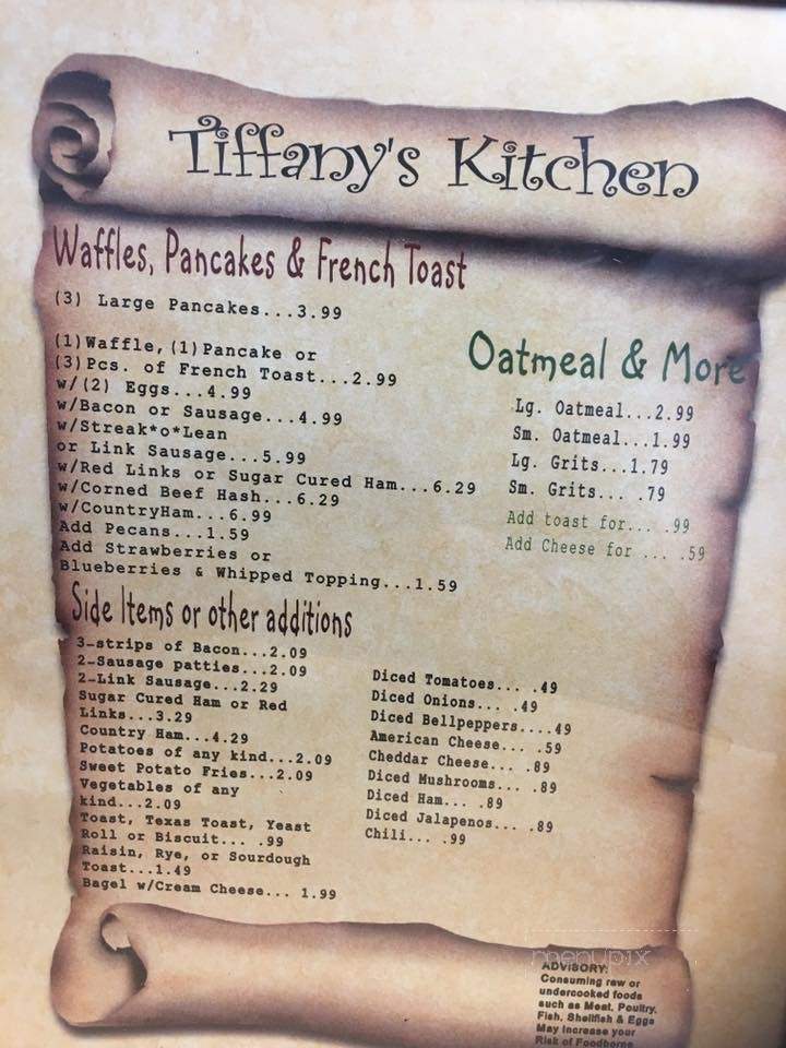 Tiffany's Kitchen - Lithia Springs, GA menu_pic