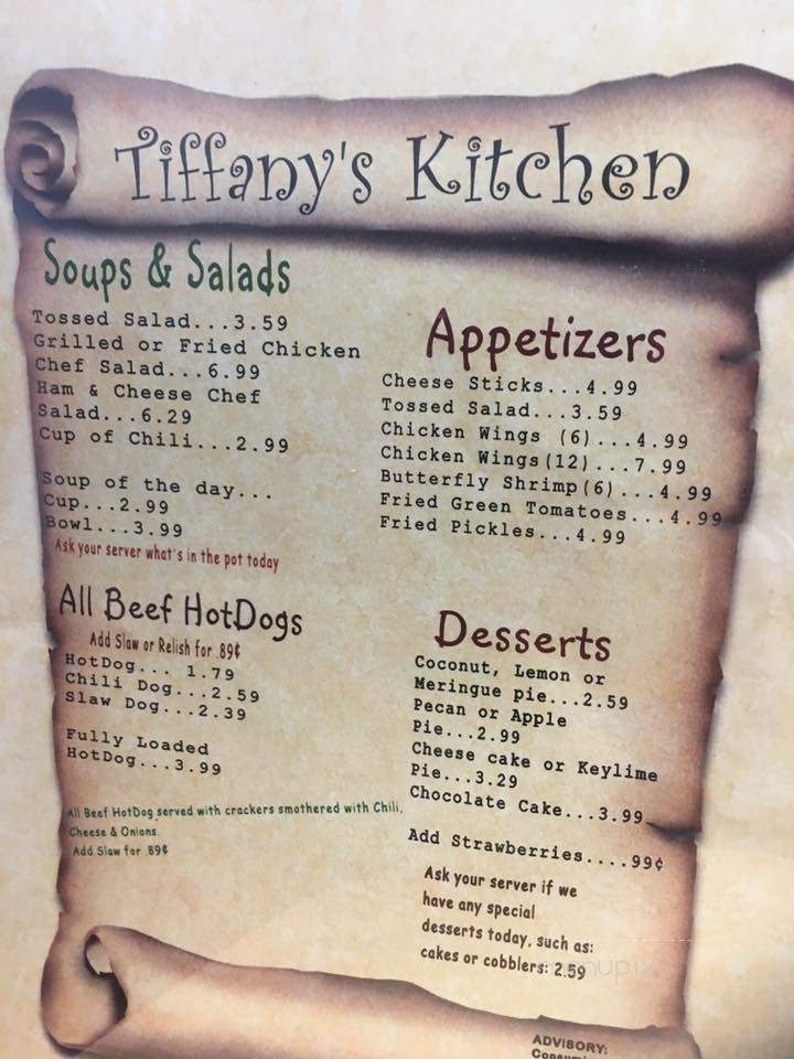 Tiffany's Kitchen - Lithia Springs, GA menu_pic