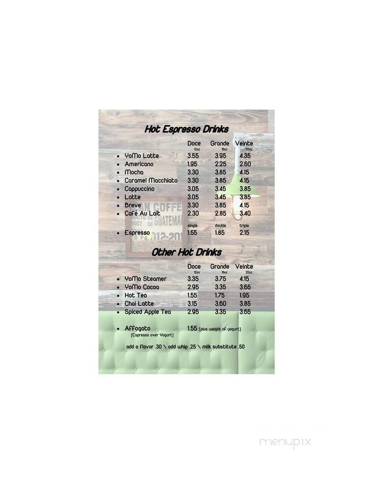 Yogurt Mountain - Little Rock, AR menu_pic