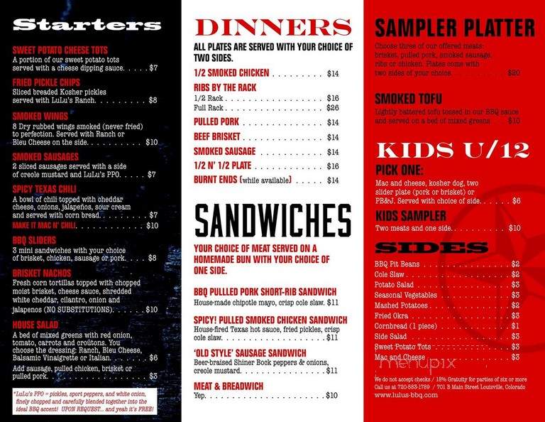 Lulu's BBQ - Louisville, CO menu_pic