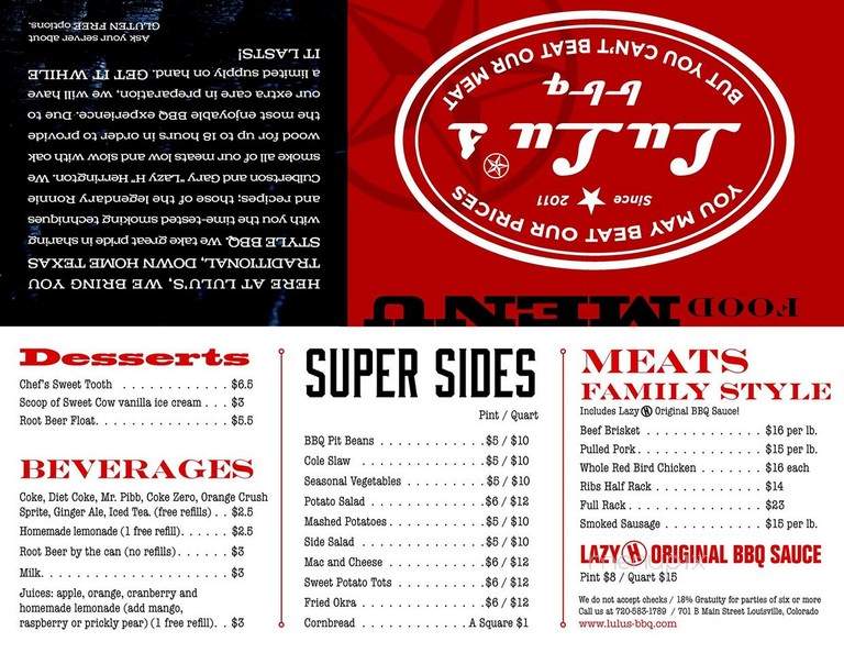 Lulu's BBQ - Louisville, CO menu_pic
