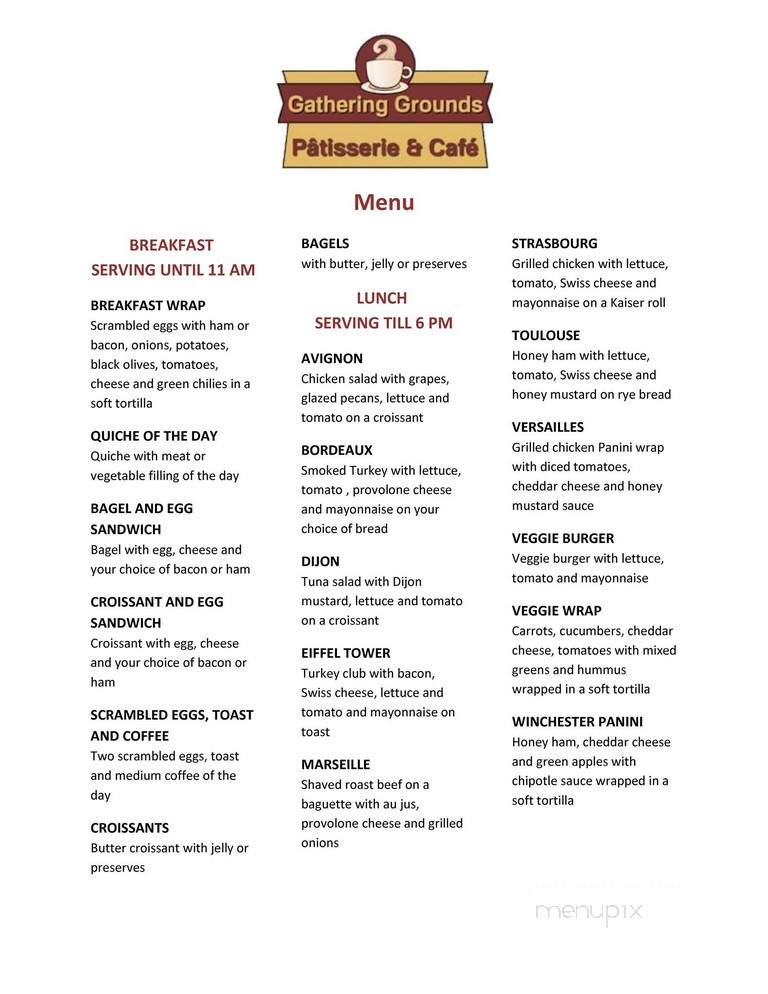 Gathering Grounds - Luray, VA menu_pic
