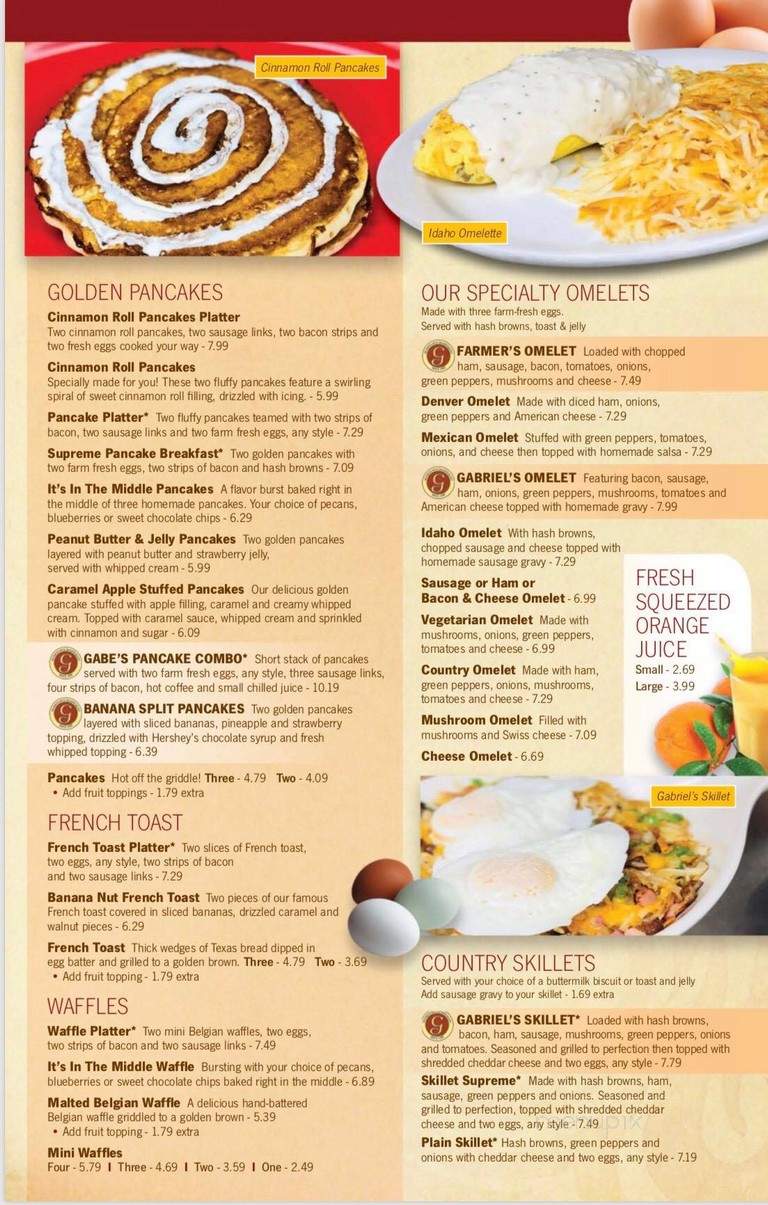 Gabriel's Pancake House - Marion, IN menu_pic