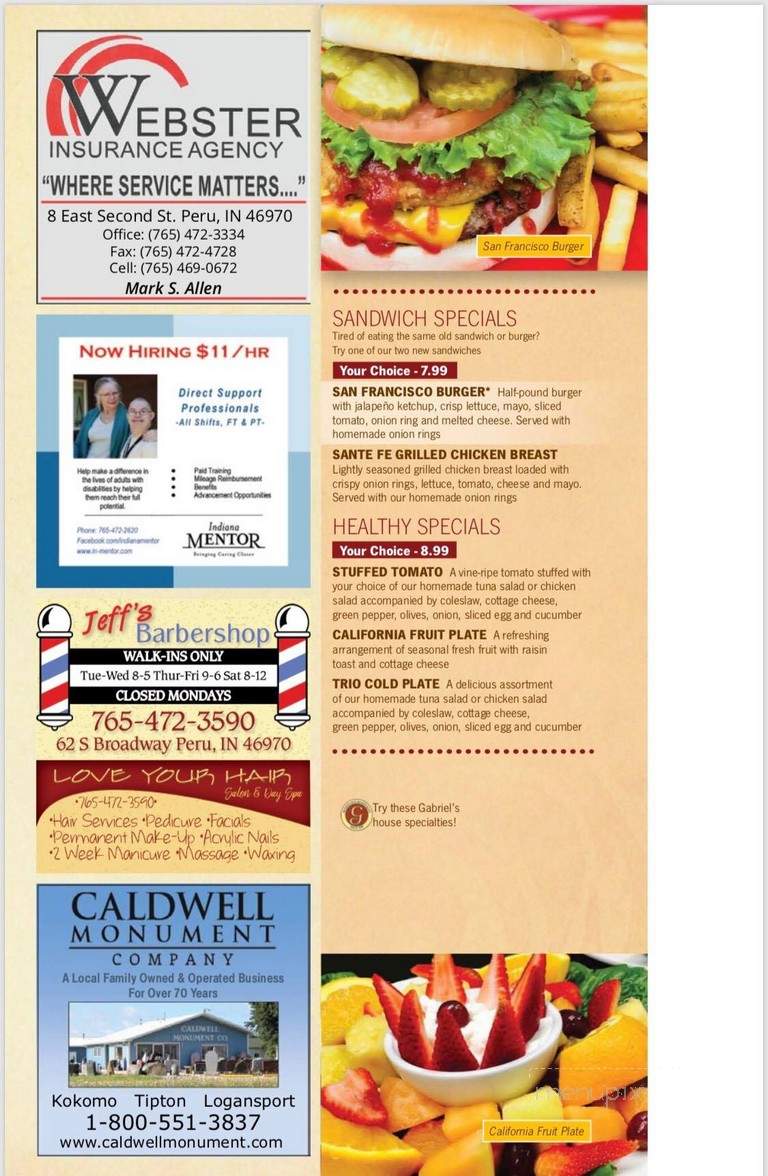 Gabriel's Pancake House - Marion, IN menu_pic
