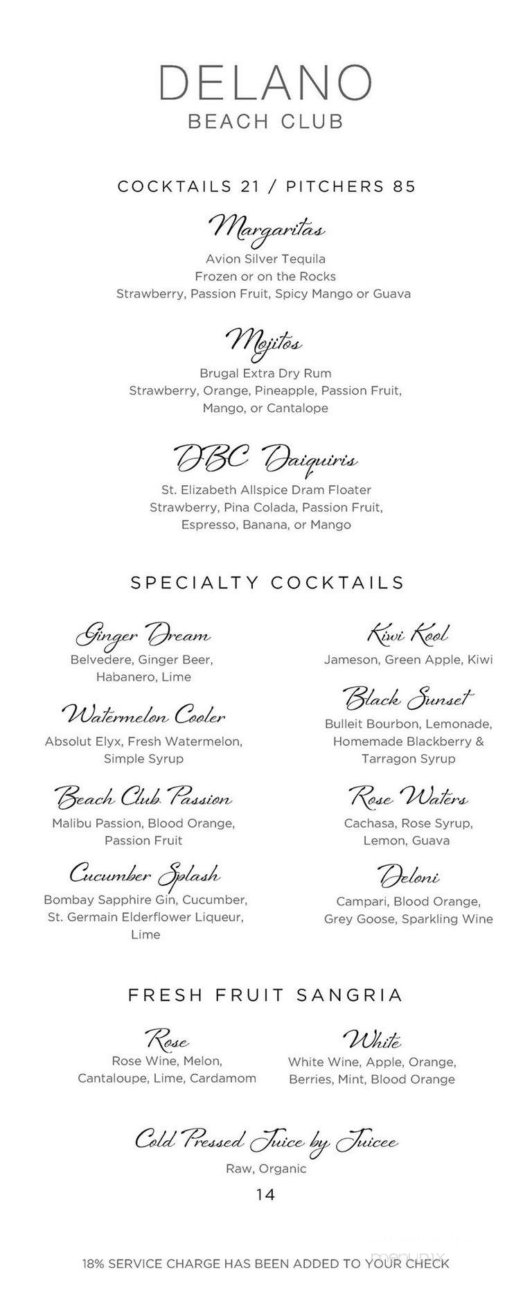 The DiLido Beach Club - Miami Beach, FL menu_pic