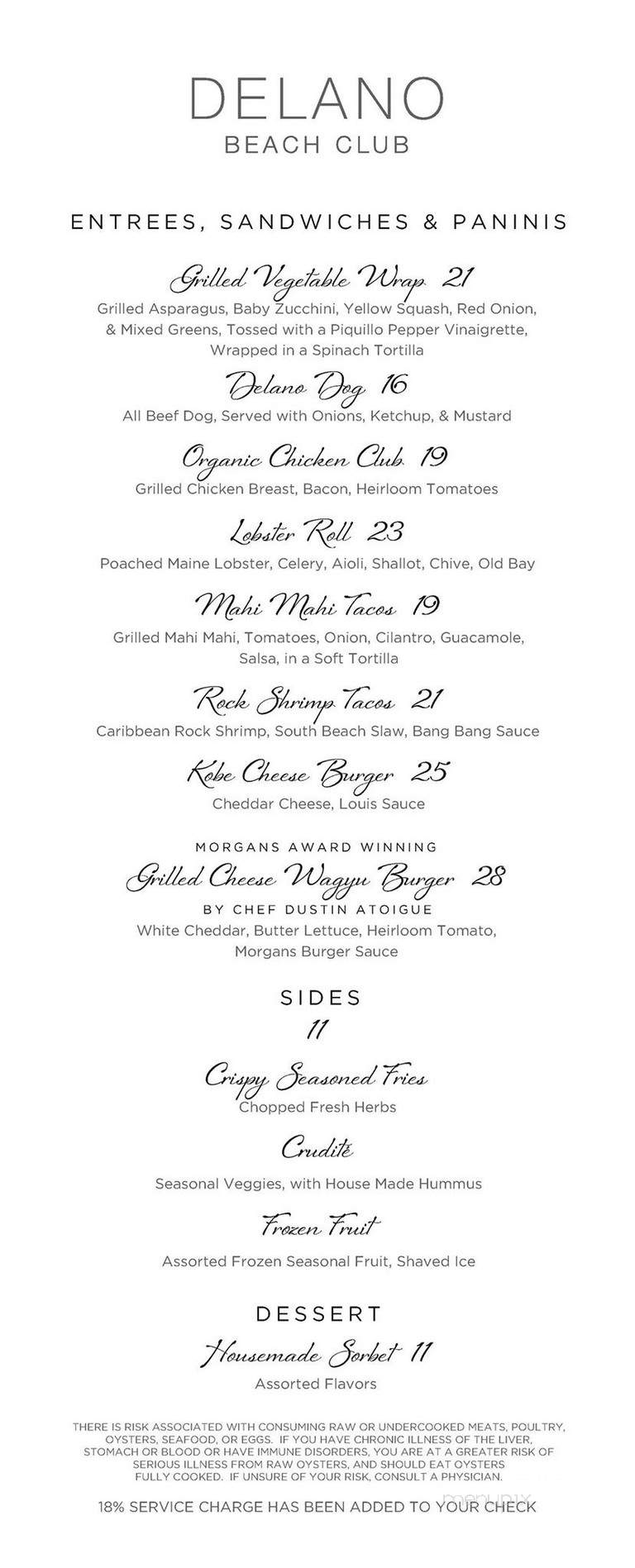 The DiLido Beach Club - Miami Beach, FL menu_pic