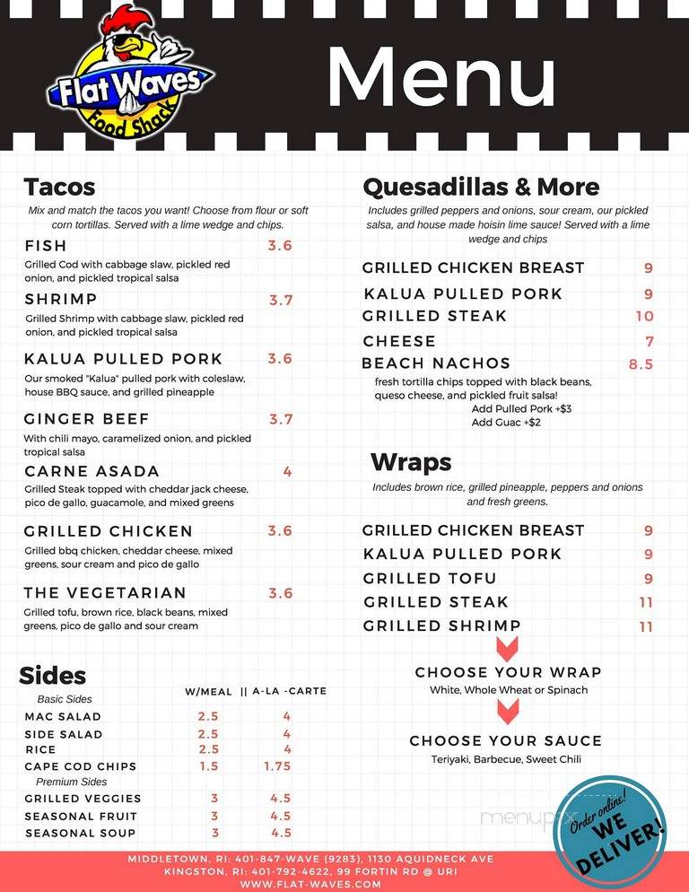 Flat Waves Restaurant - Middletown, RI menu_pic