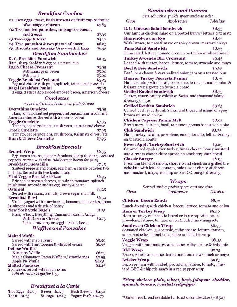 DC Coffee Tea Company - Mifflinburg, PA menu_pic