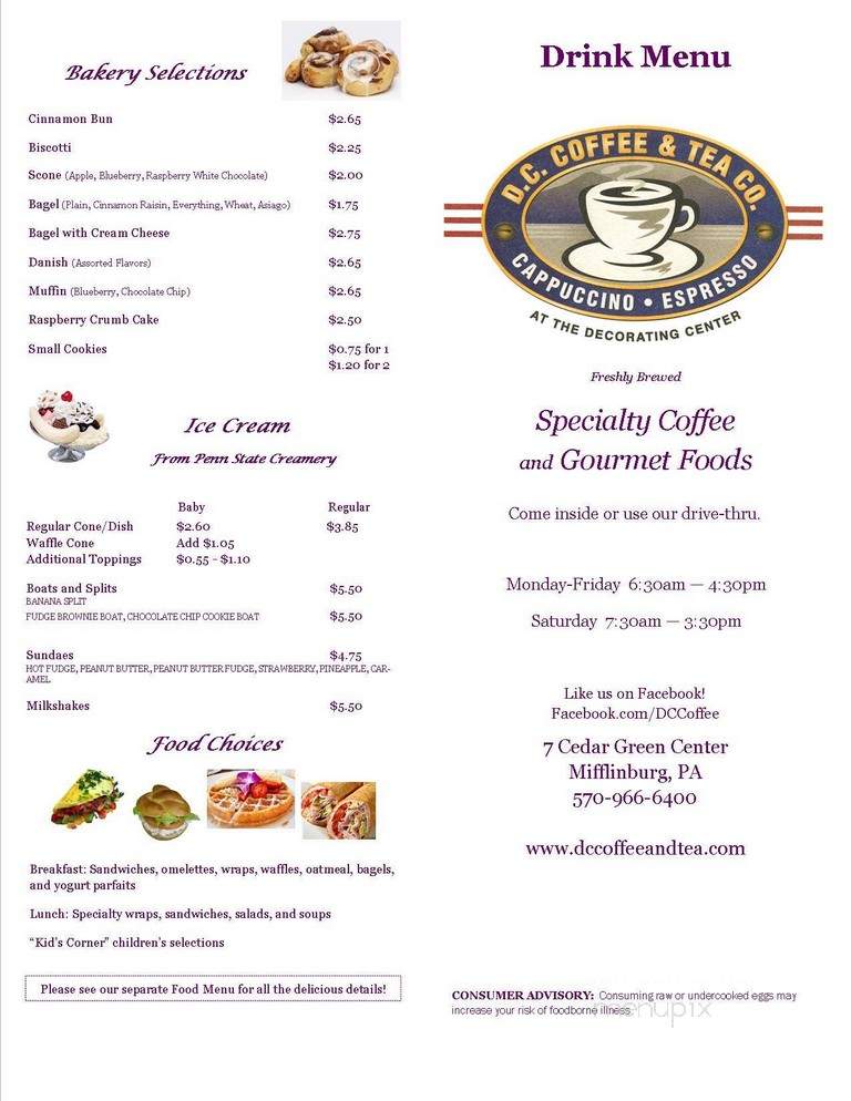 DC Coffee Tea Company - Mifflinburg, PA menu_pic