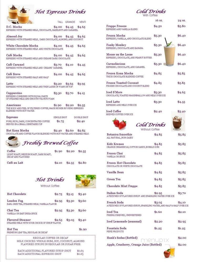 DC Coffee Tea Company - Mifflinburg, PA menu_pic