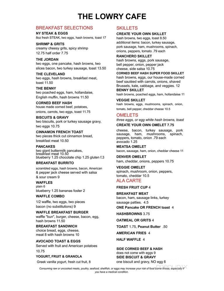 Lowry Cafe - Minneapolis, MN menu_pic