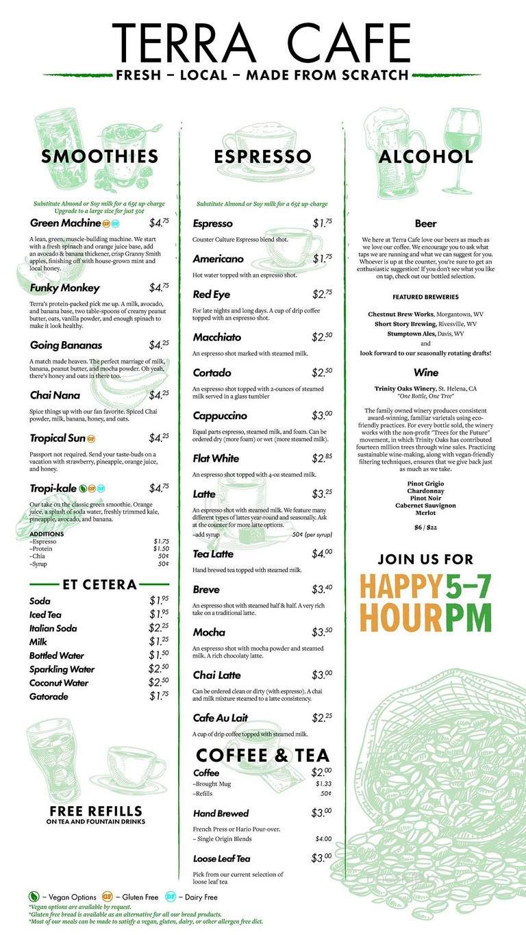 Terra Cafe - Morgantown, WV menu_pic