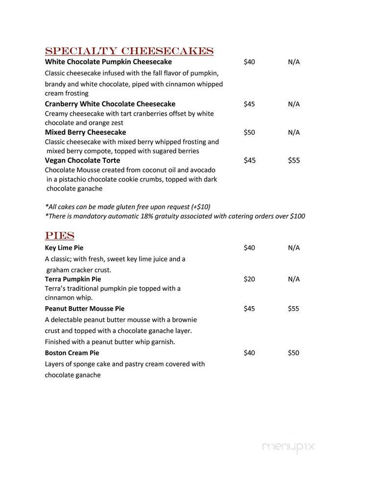 Terra Cafe - Morgantown, WV menu_pic