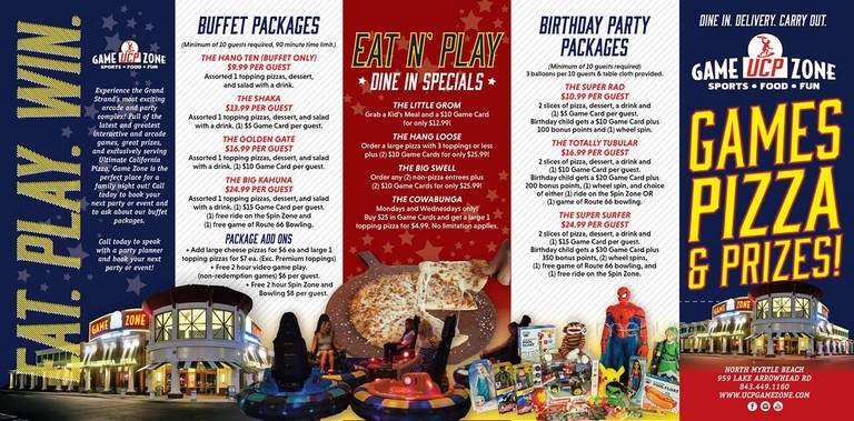 Game Zone California Pizza - Myrtle Beach, SC menu_pic