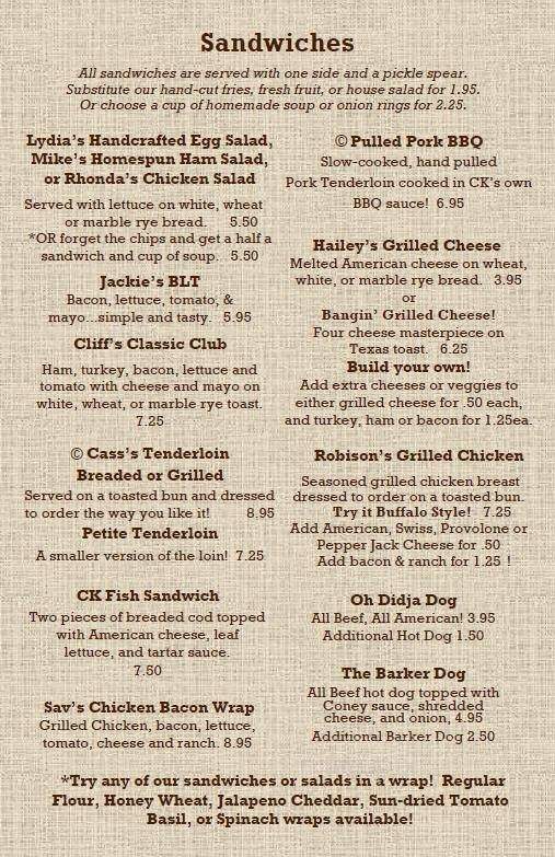 Courtney's Kitchen - Noblesville, IN menu_pic