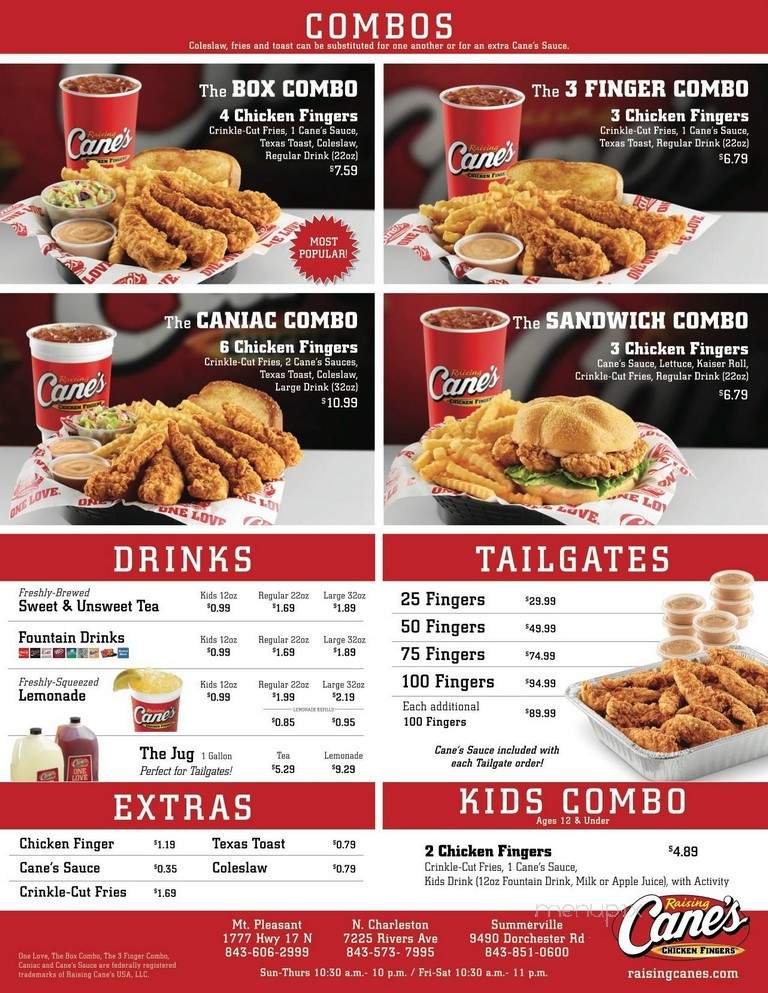 Raising Cane's - North Charleston, SC menu_pic