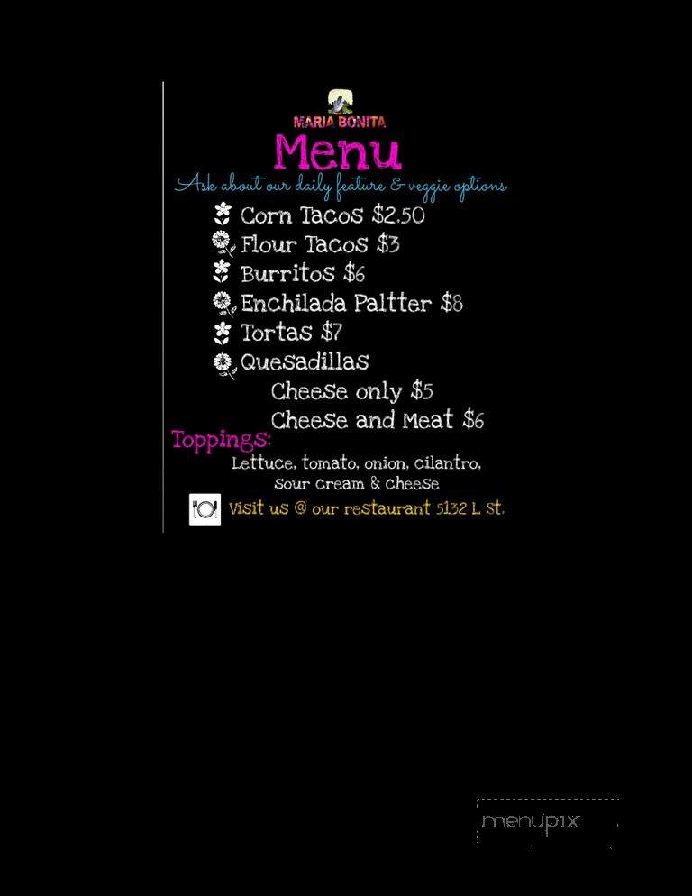 Maria Bonita Mexican Cuisine - Omaha, NE menu_pic