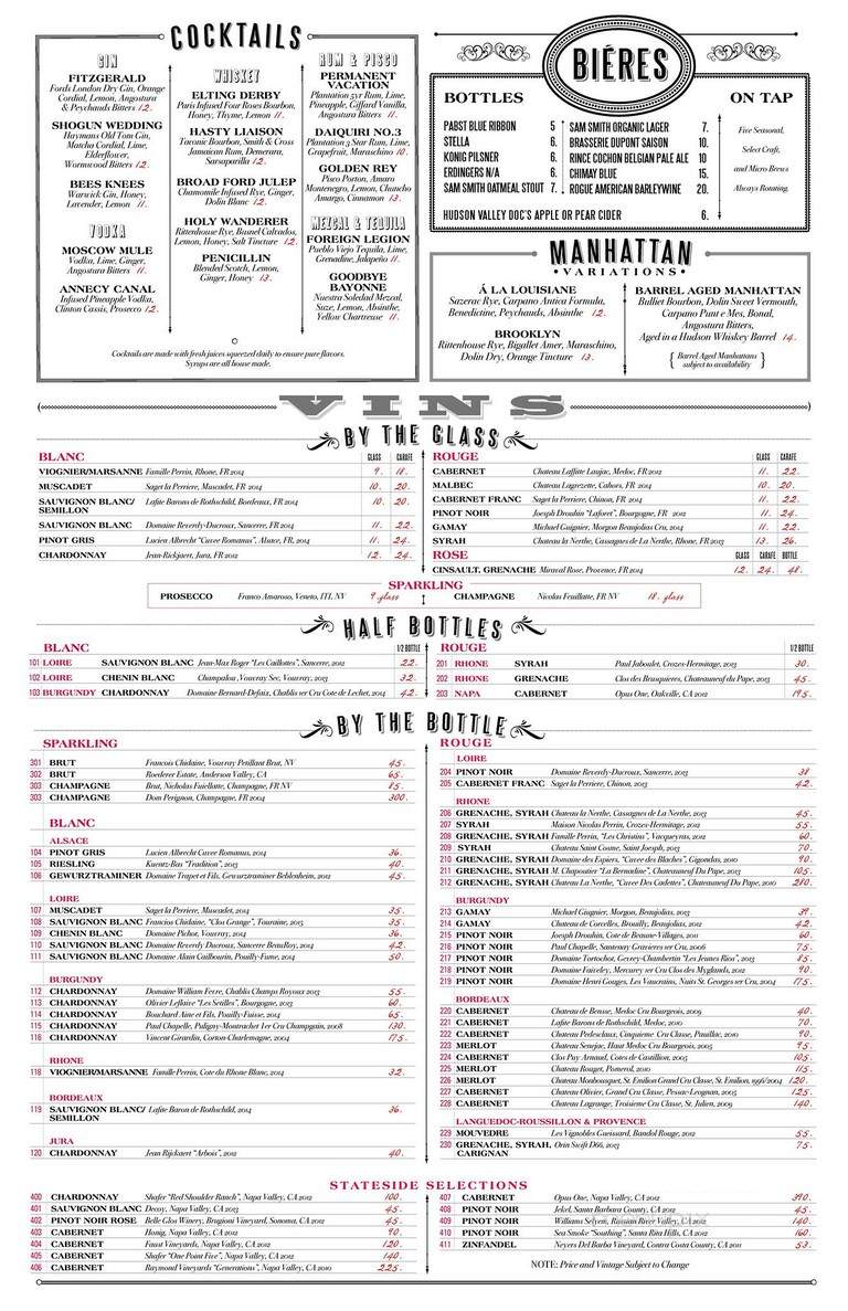 Brasserie 292 - Poughkeepsie, NY menu_pic