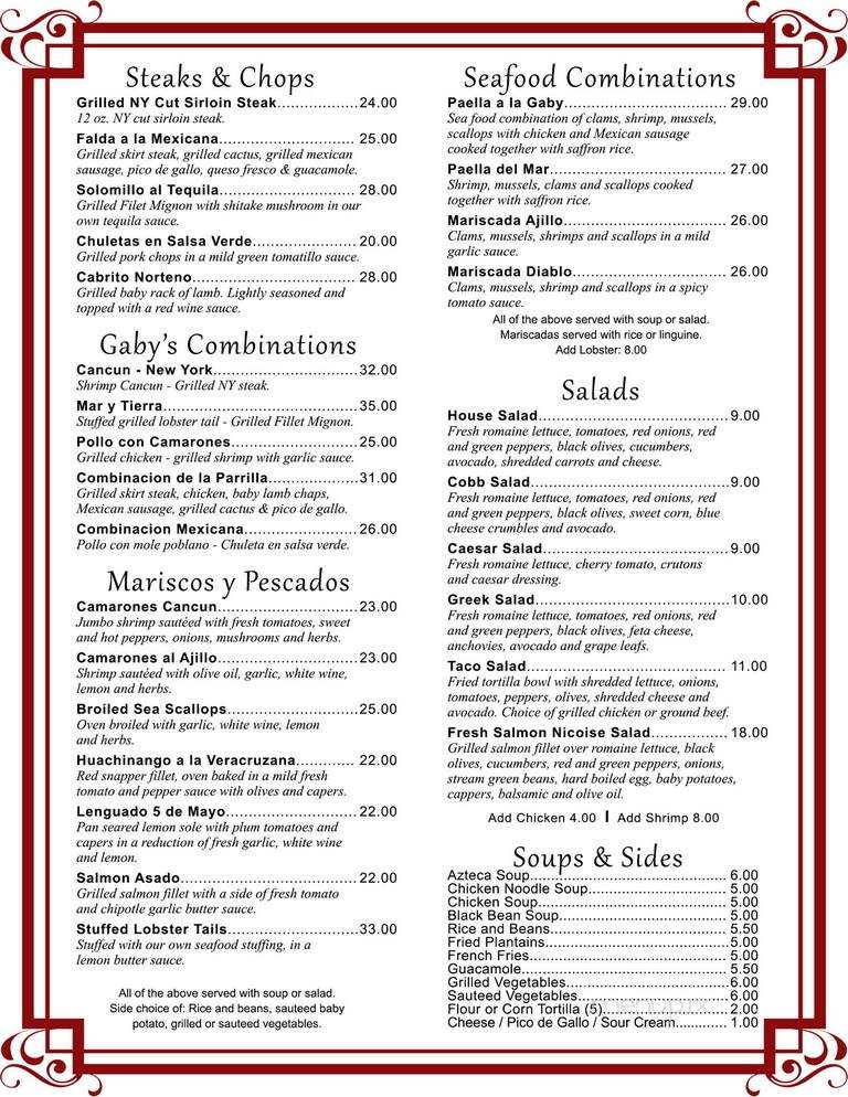 Gaby's Cafe - Rhinebeck, NY menu_pic