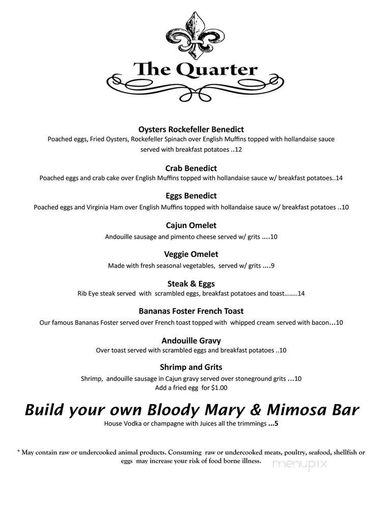 The Quarter - Roanoke, VA menu_pic