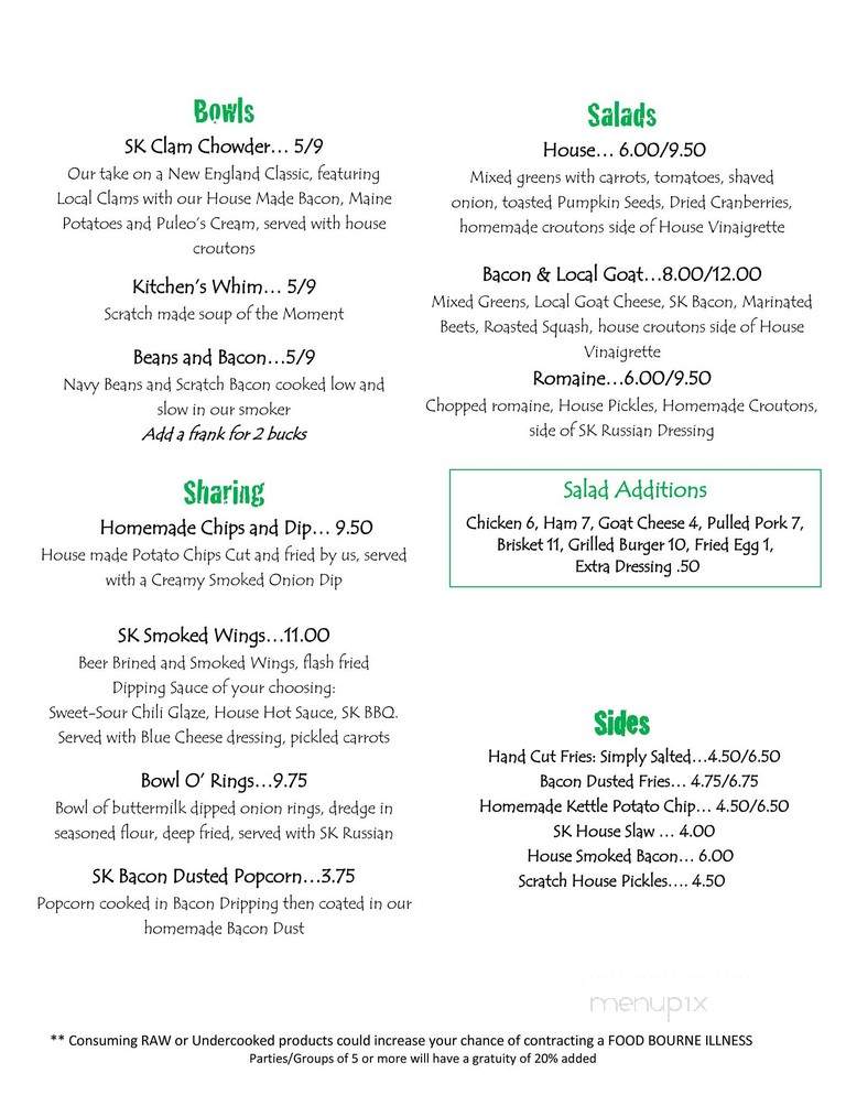 Scratch Kitchen - Salem, MA menu_pic