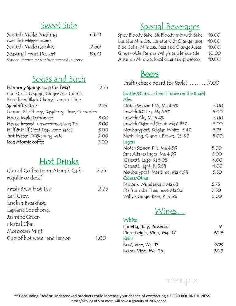 Scratch Kitchen - Salem, MA menu_pic