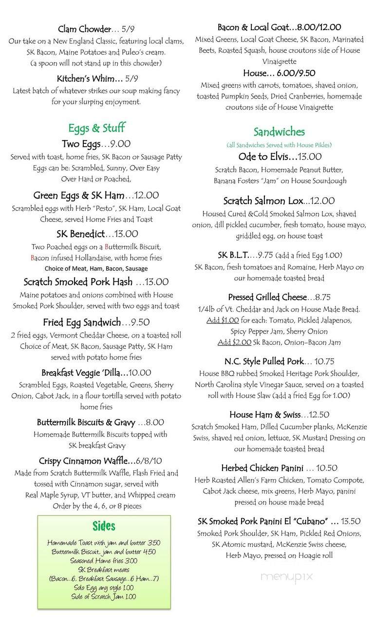 Scratch Kitchen - Salem, MA menu_pic