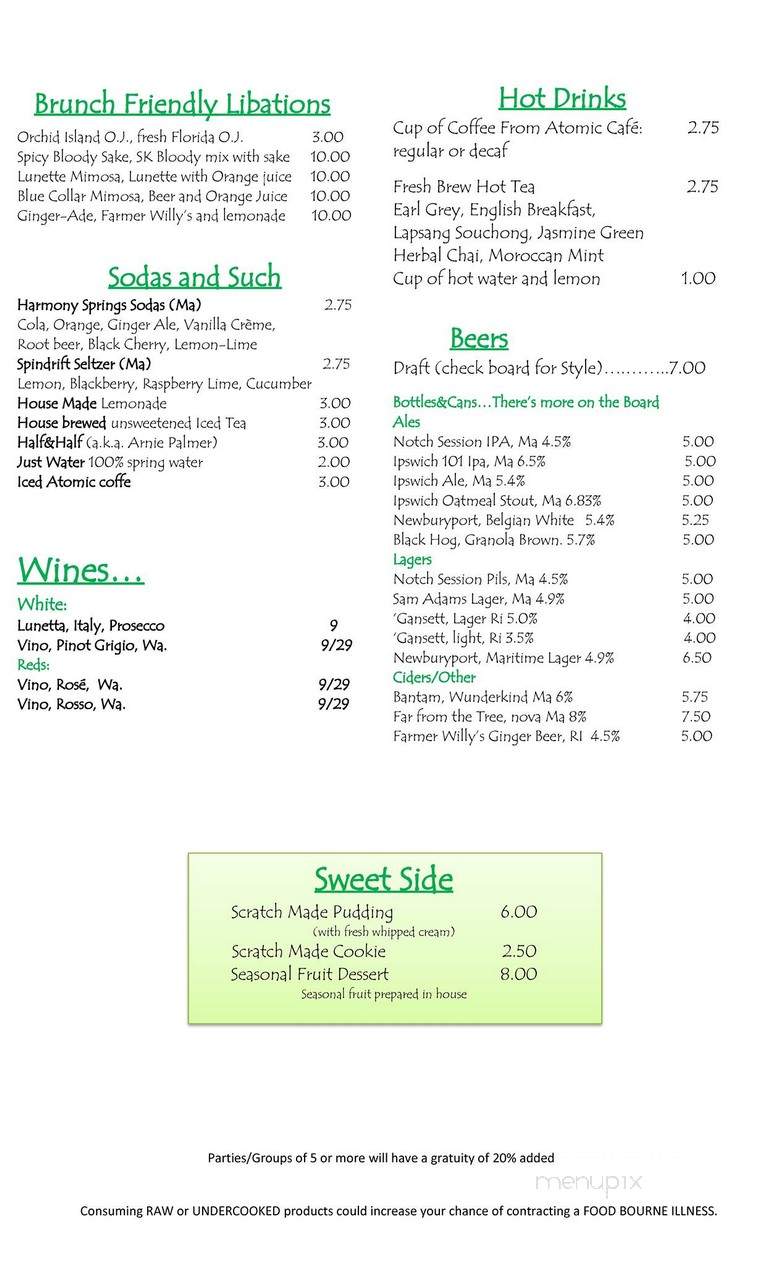 Scratch Kitchen - Salem, MA menu_pic