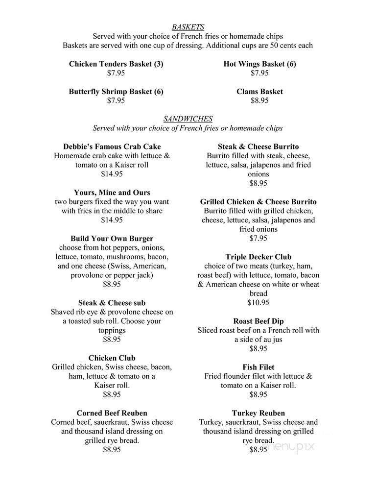 Debbie's Family Restaurant - Saluda, VA menu_pic
