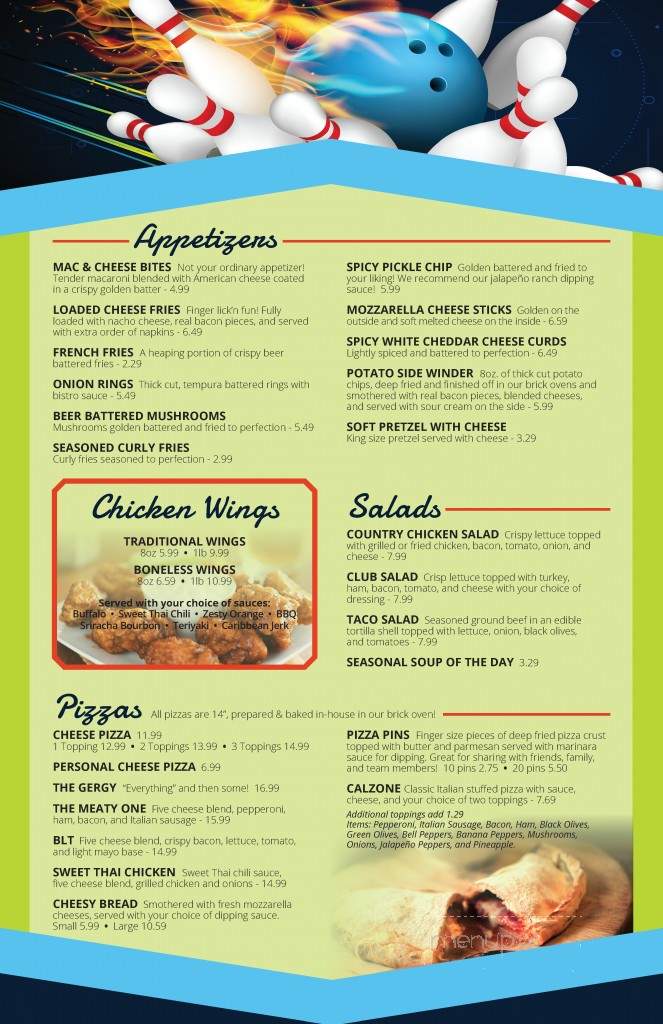 Northern Lanes Recreation - Sanford, MI menu_pic