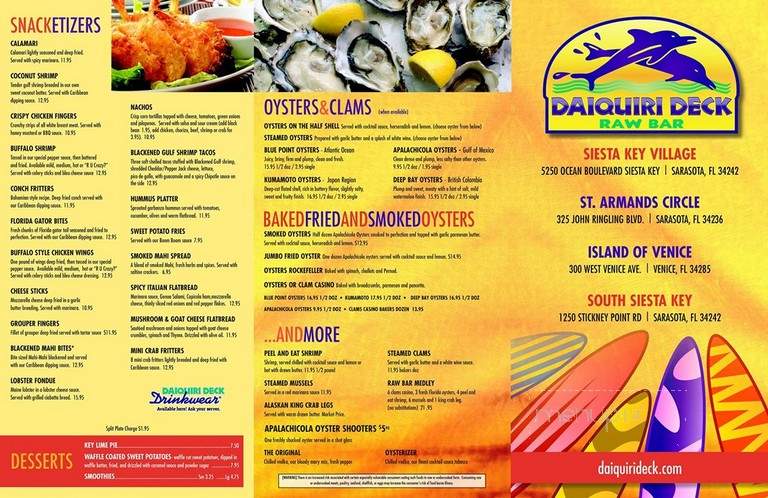 Daiquiri Deck Raw Bar - St. Armands - Sarasota, FL menu_pic