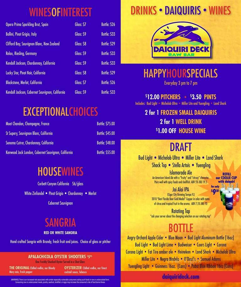 Daiquiri Deck Raw Bar - St. Armands - Sarasota, FL menu_pic