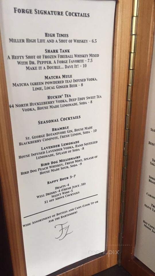 The Forge Lounge - Seattle, WA menu_pic