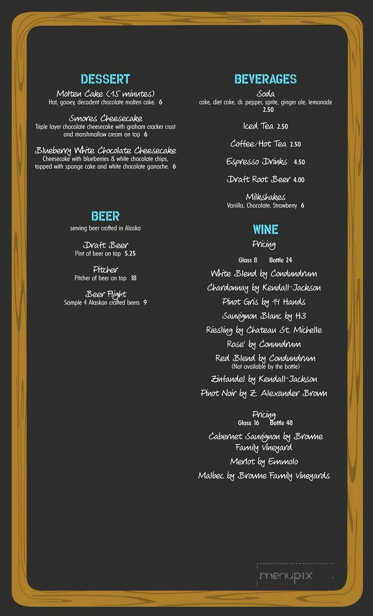 Chattermark - Seward, AK menu_pic