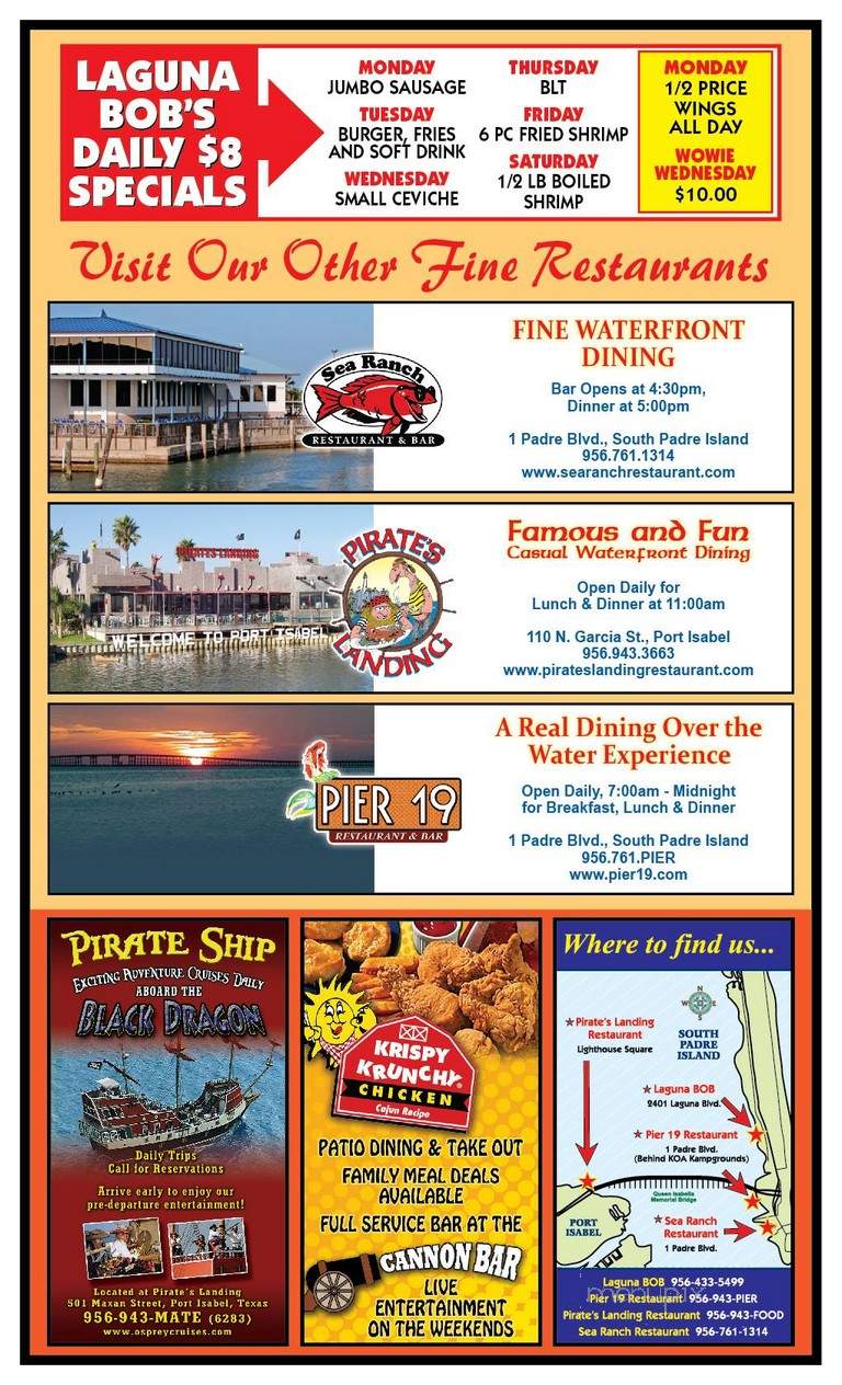 Laguna BOB - South Padre Island, TX menu_pic